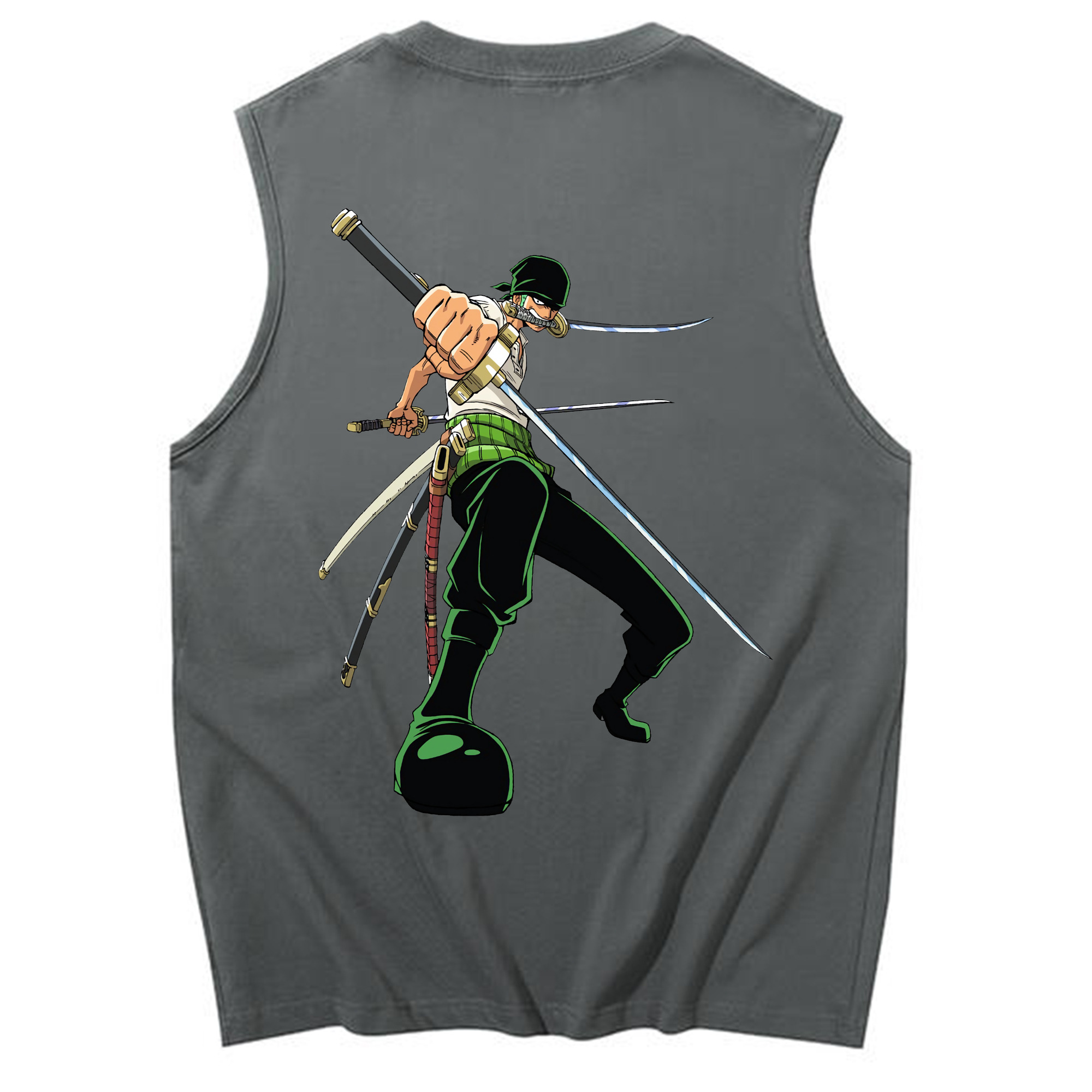 ワンピース ロロノア・ゾロ ONE PIECE Roronoa Zoro コットン100％タンクトップ（背面プリント）